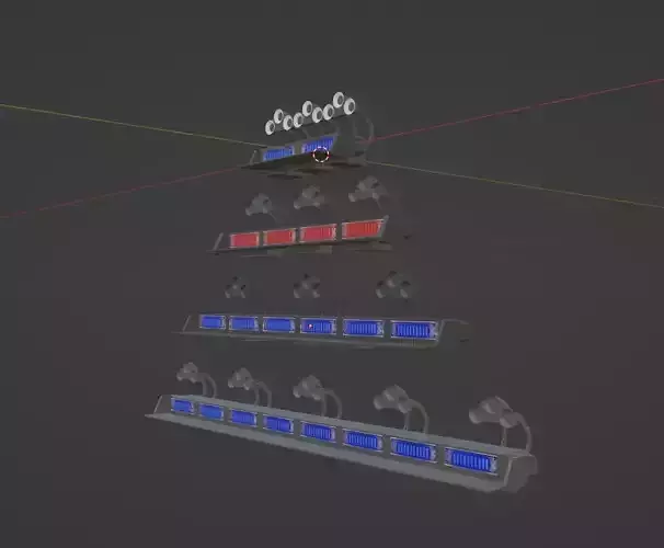 Police or recreational lightbars Low-poly 3D model