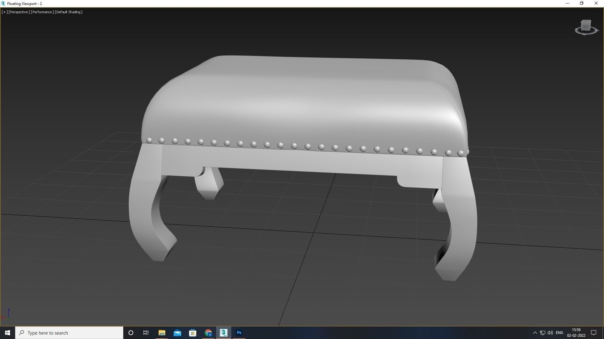 Foot Stool Low-poly 3D model_12