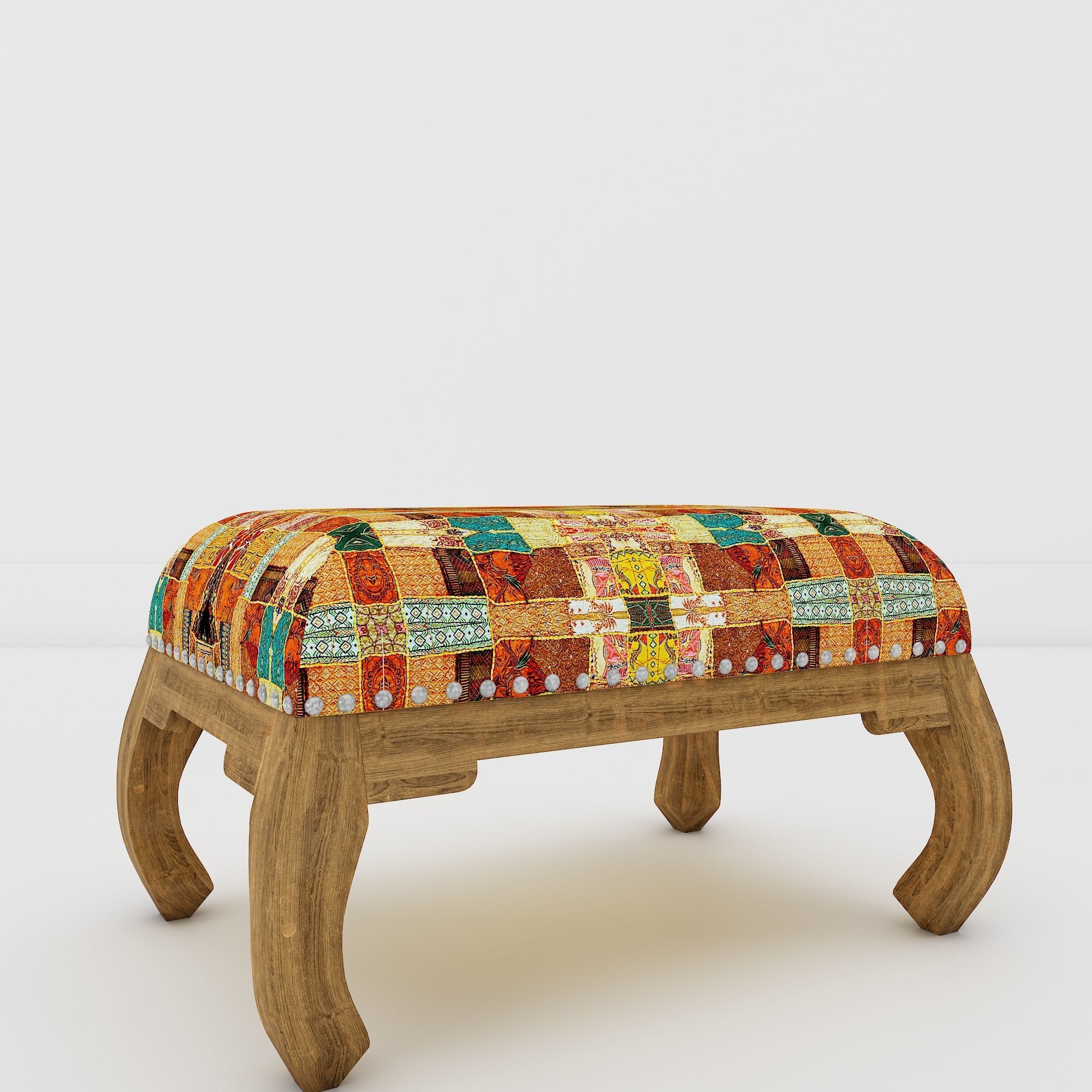 Foot Stool Low-poly 3D model_1