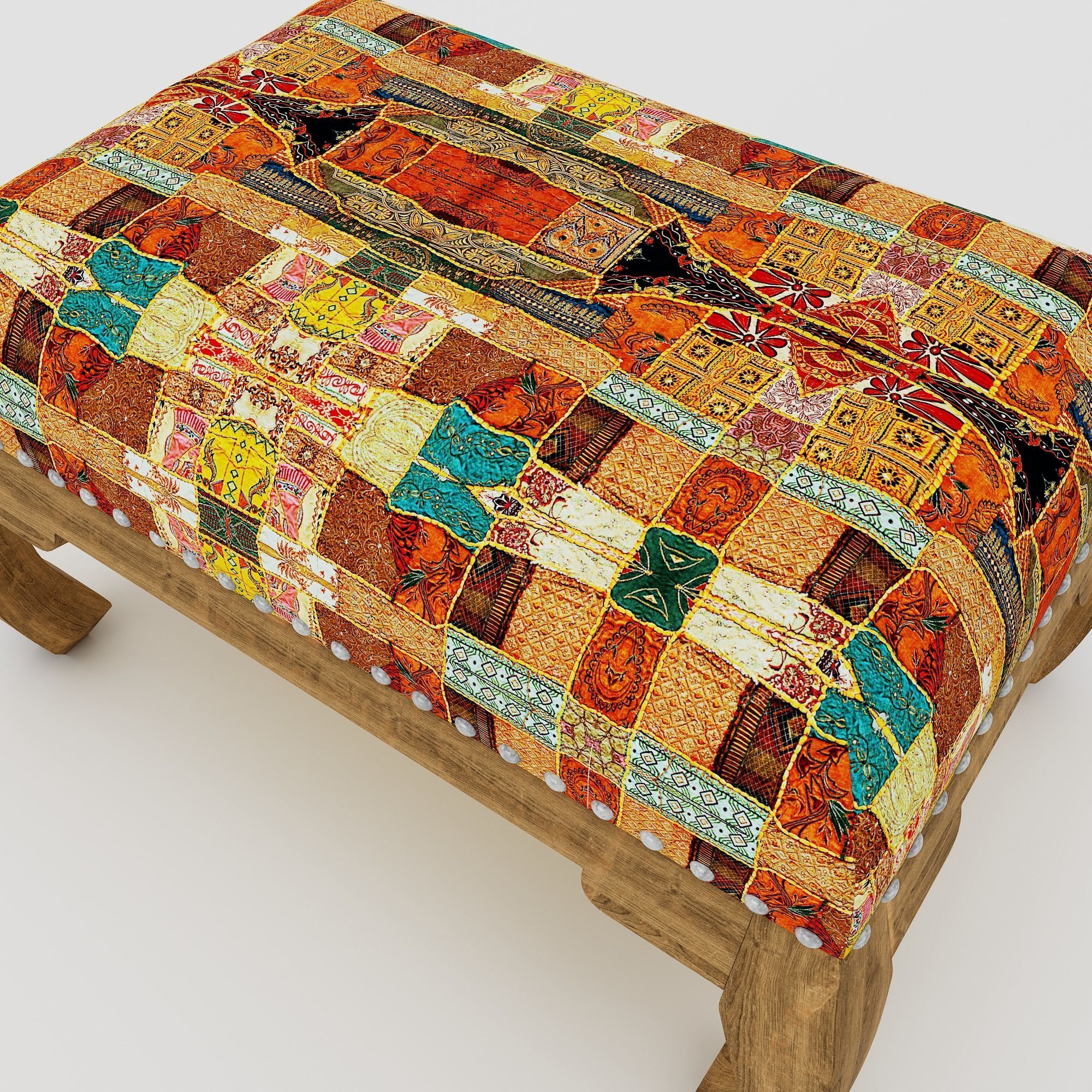 Foot Stool Low-poly 3D model_4