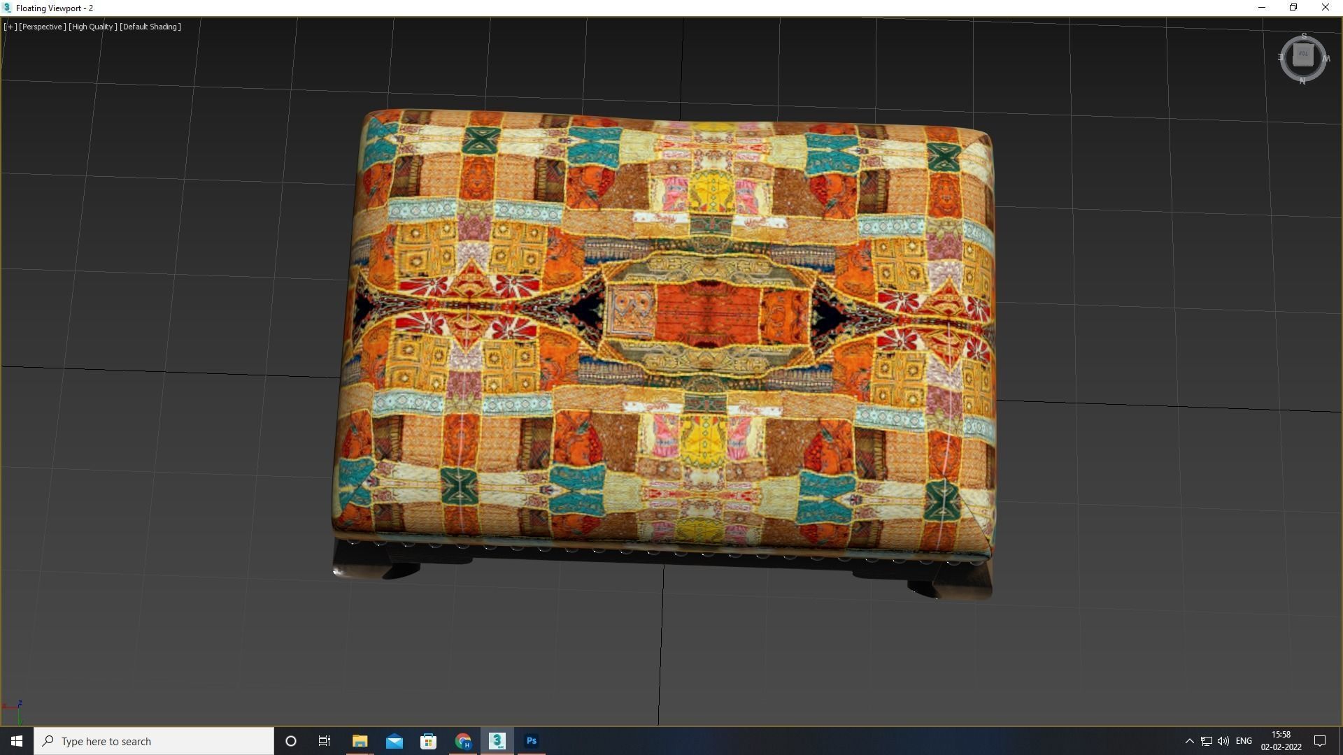 Foot Stool Low-poly 3D model_10