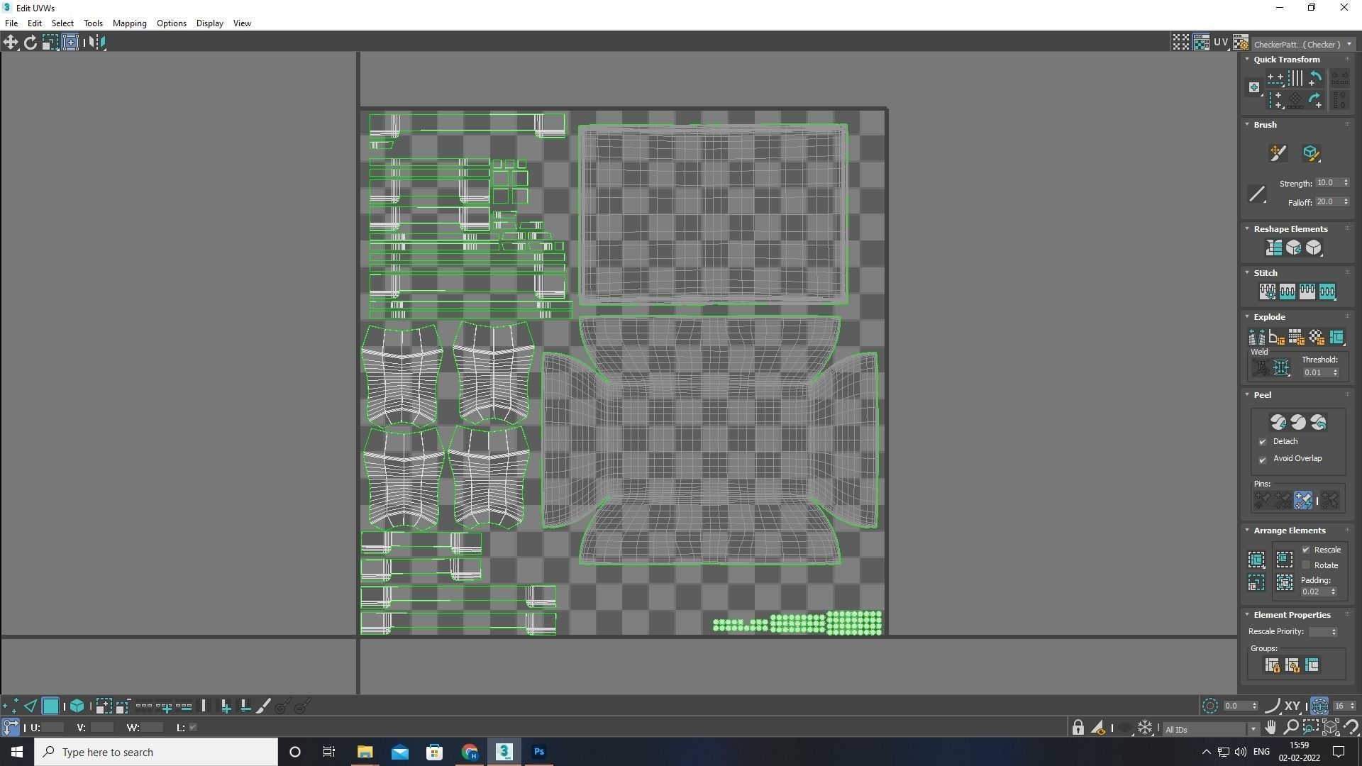 Foot Stool Low-poly 3D model_15