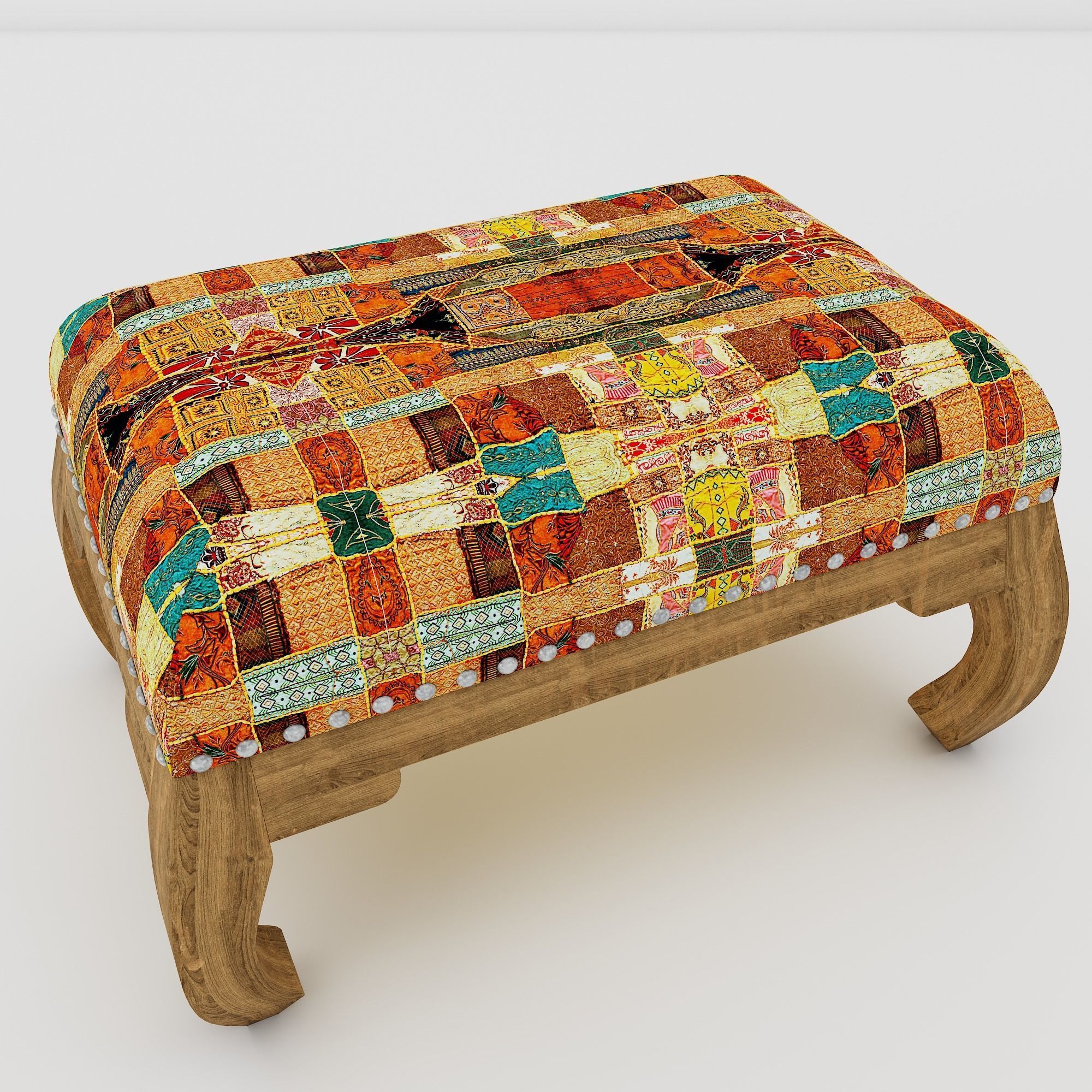 Foot Stool Low-poly 3D model_3