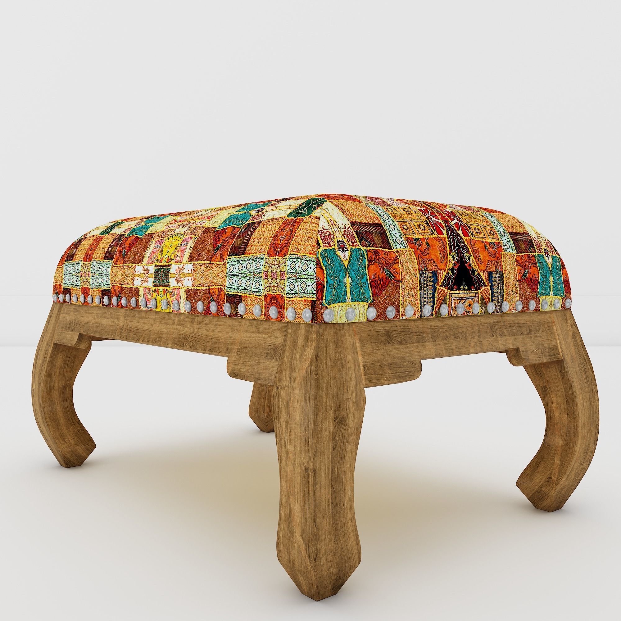 Foot Stool Low-poly 3D model_2