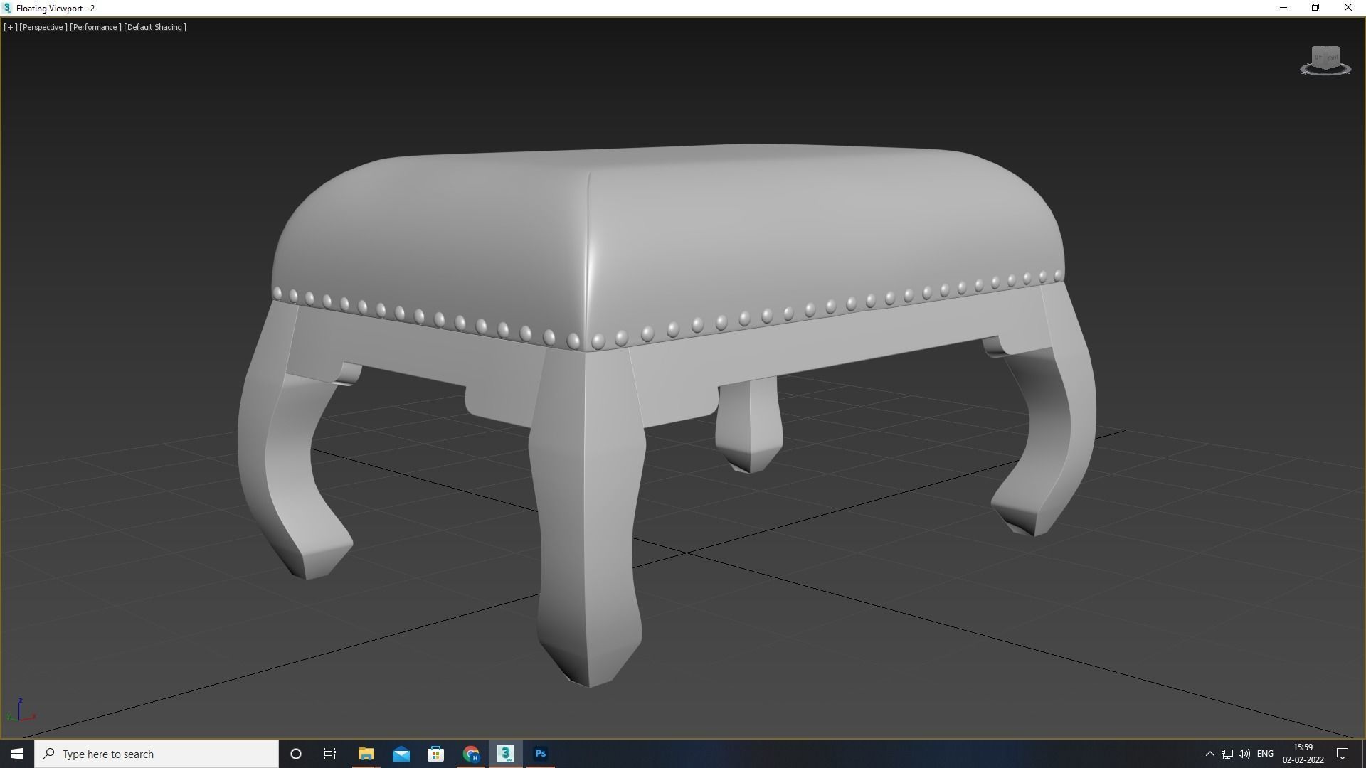 Foot Stool Low-poly 3D model_14