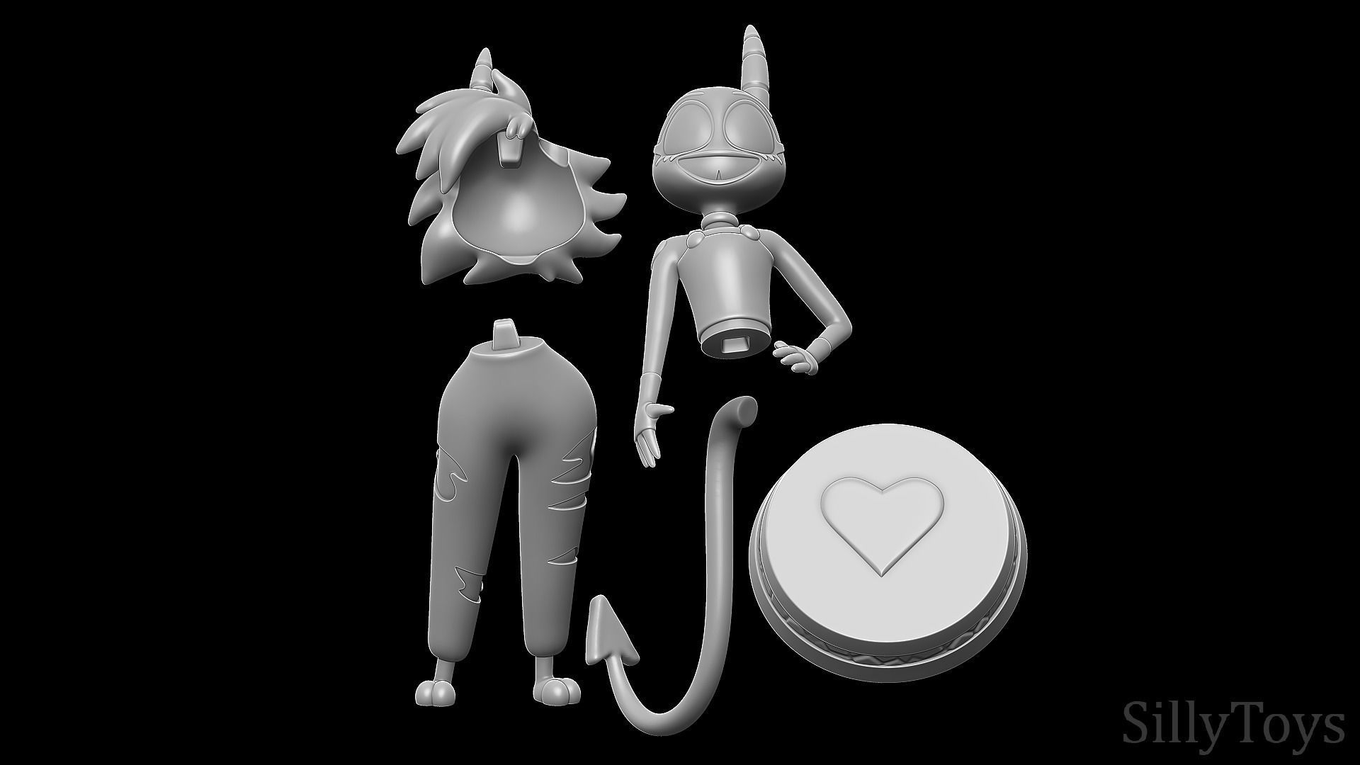 Loona Blitzo Millie and Moxxie - Helluva Boss 3D print model_4