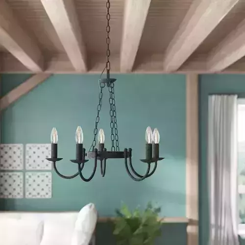 Barcroft Light Candle Style Wagon Wheel Chandelier