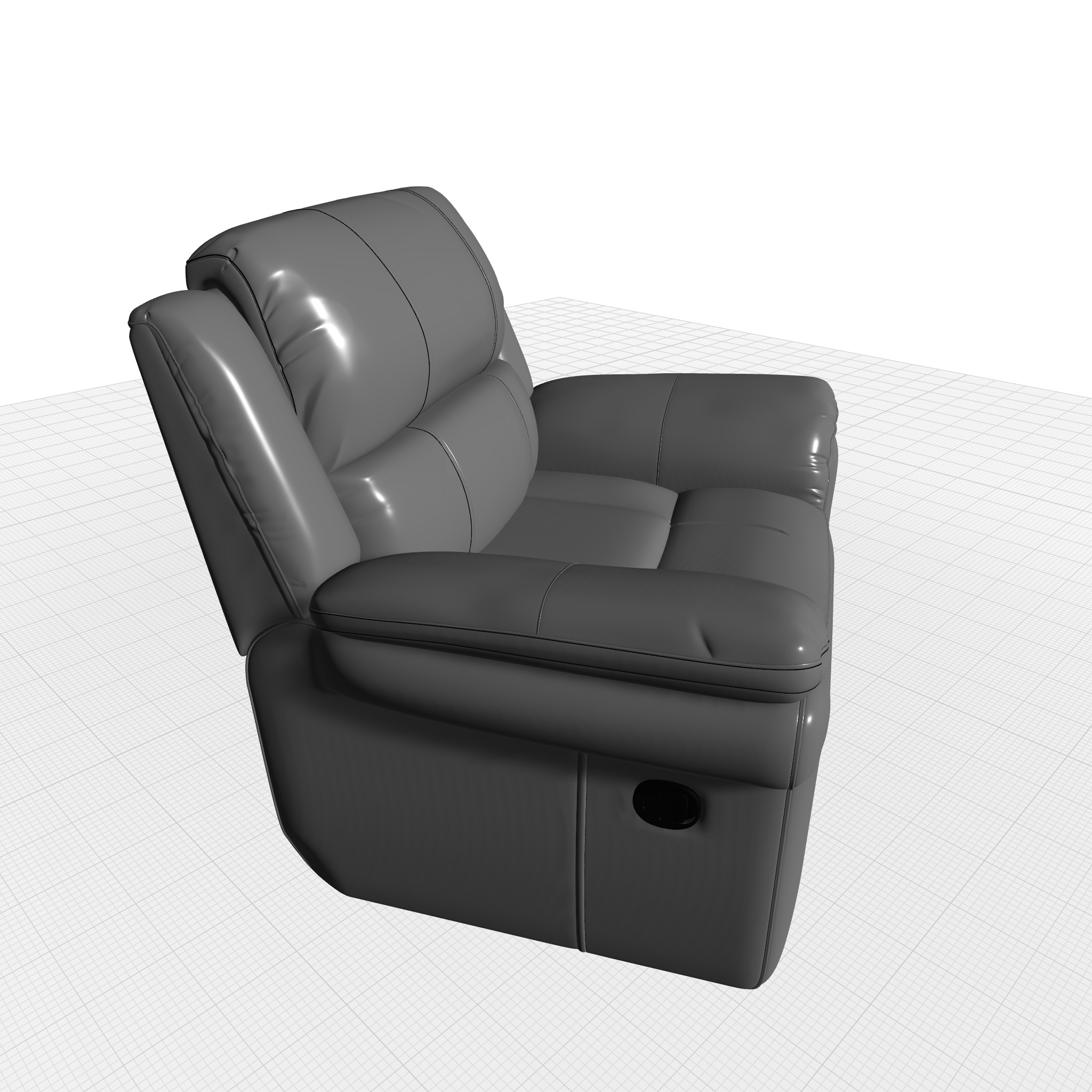 Arles Wide Faux Leather Standard Recliner - 5 Colour 3D model_8