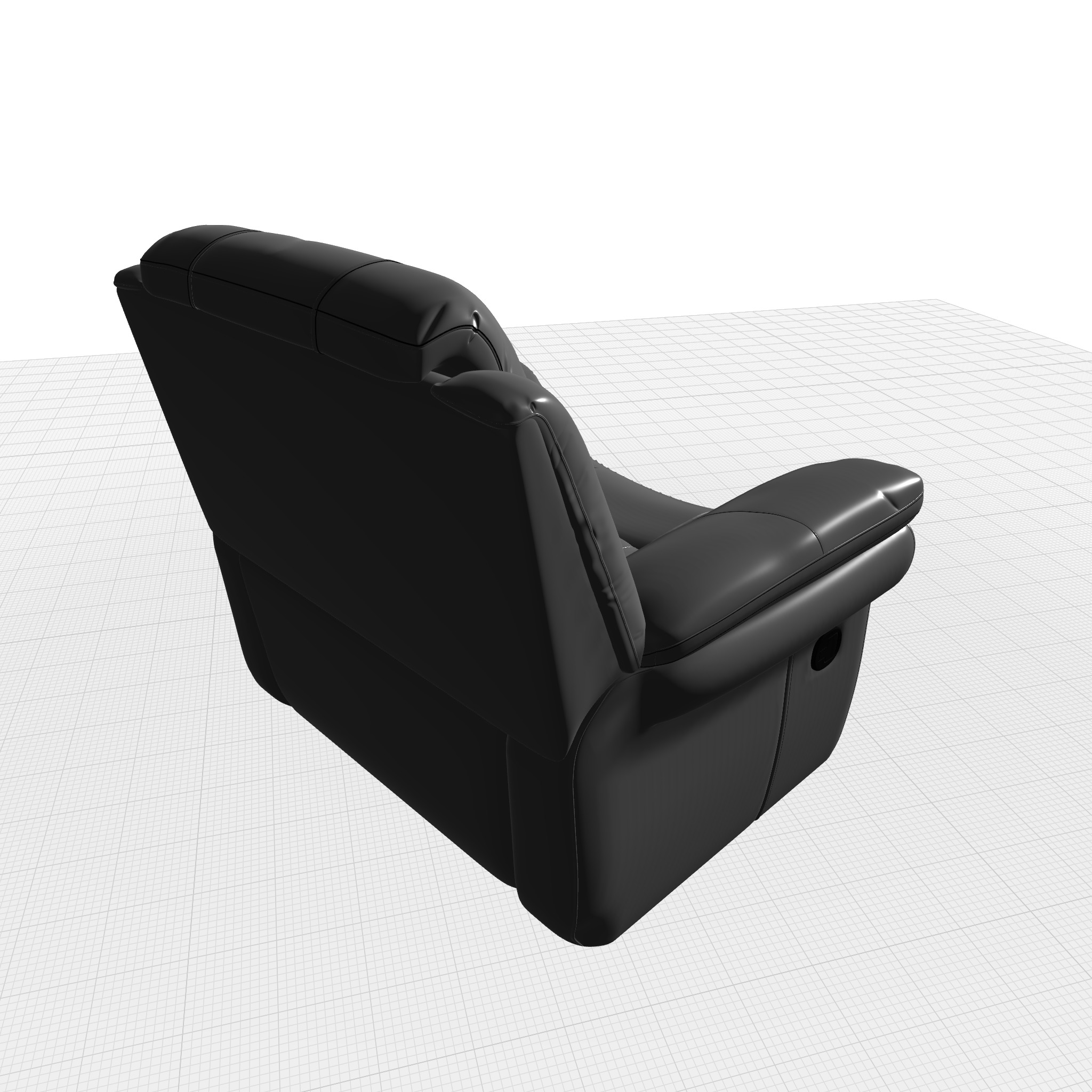 Arles Wide Faux Leather Standard Recliner - 5 Colour 3D model_9