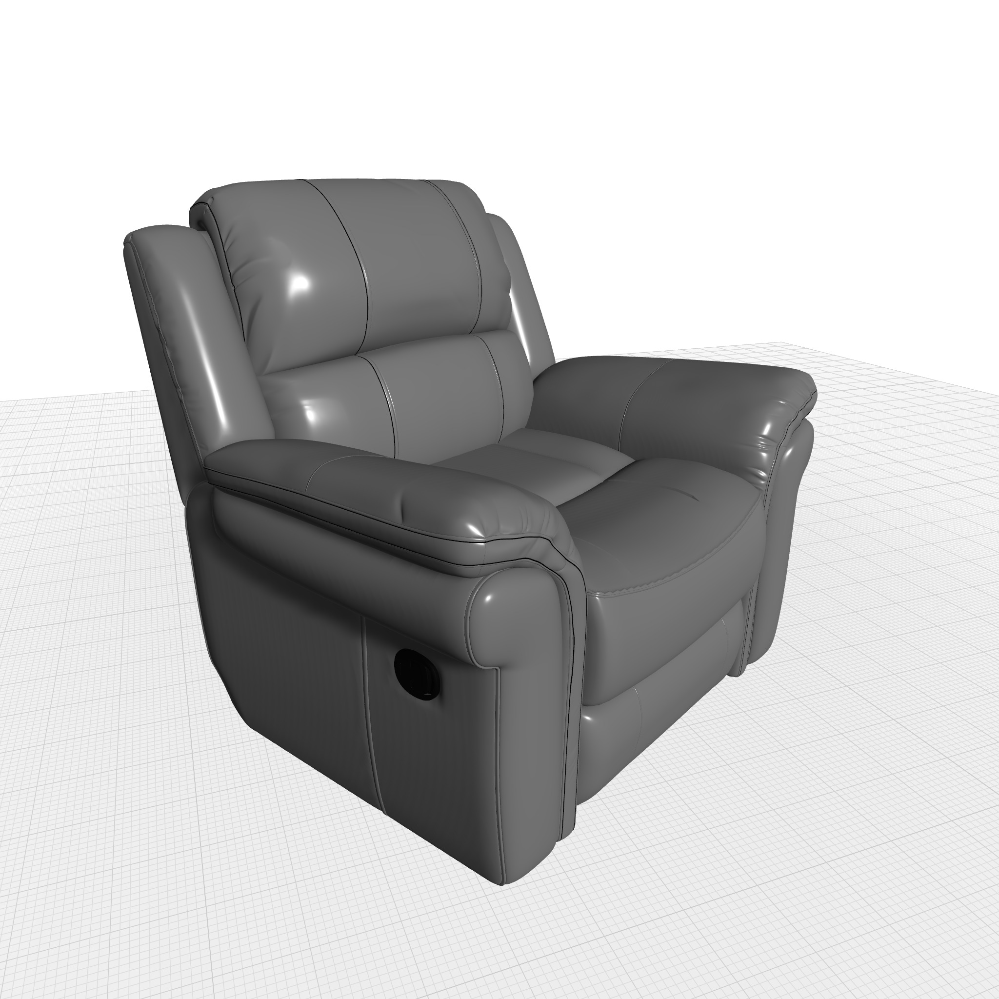 Arles Wide Faux Leather Standard Recliner - 5 Colour 3D model_5