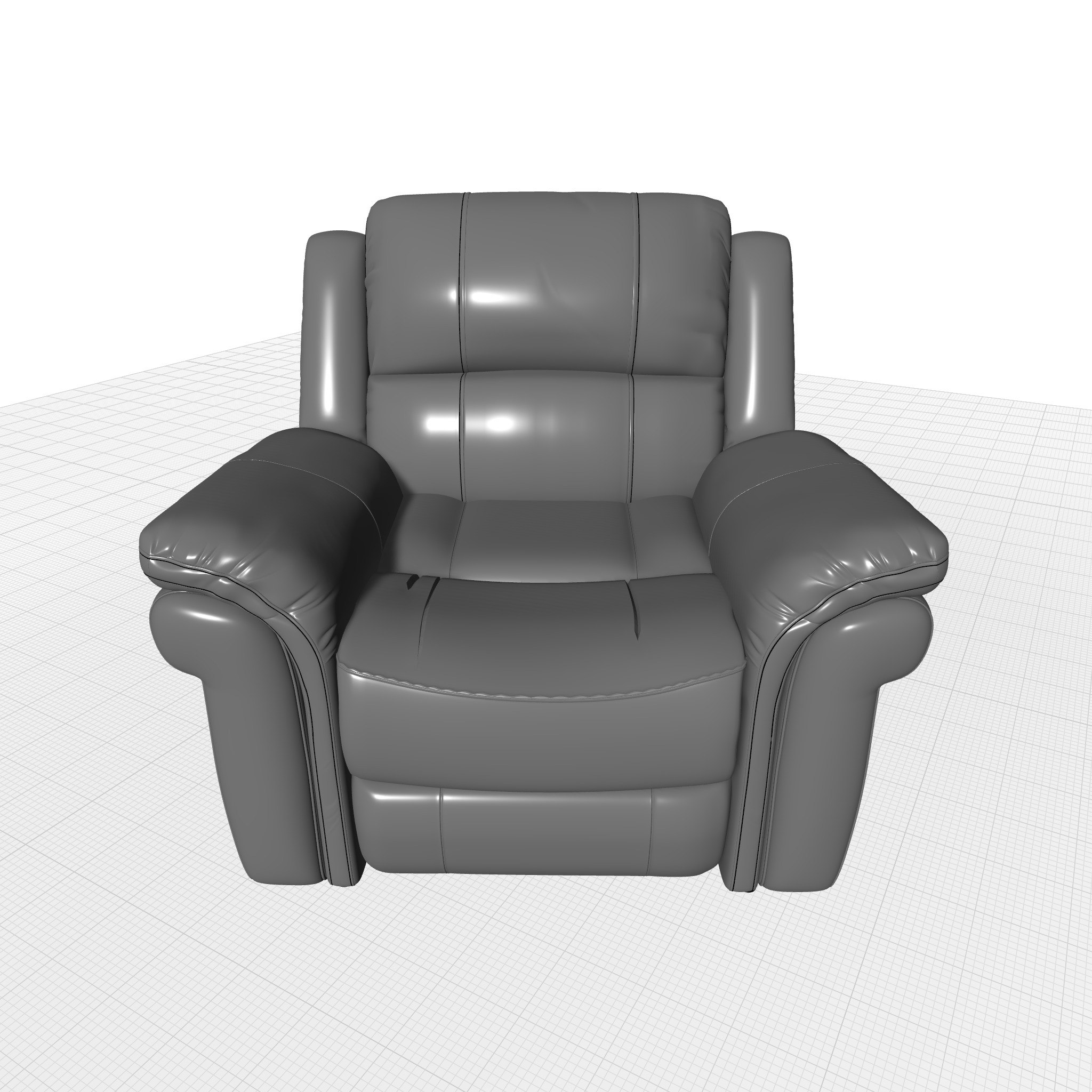 Arles Wide Faux Leather Standard Recliner - 5 Colour 3D model_6