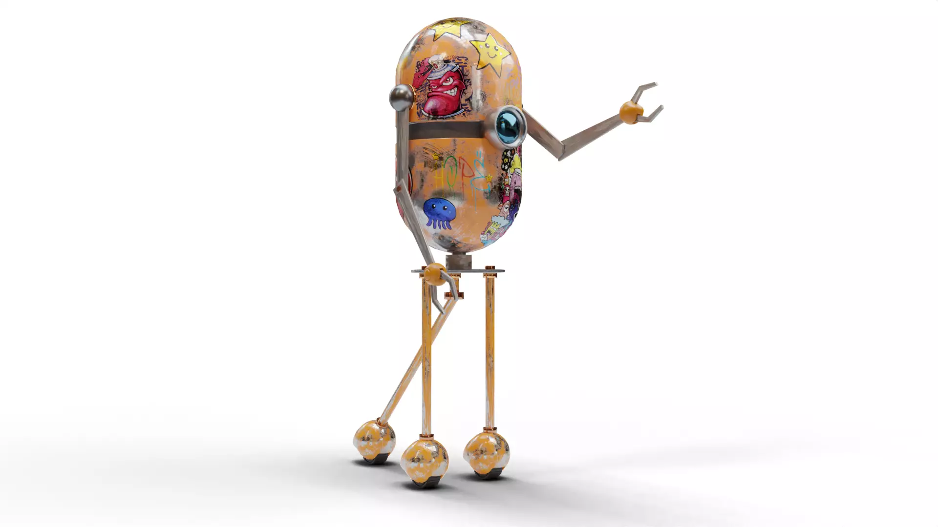 3d robot character graffiti robo 3D model