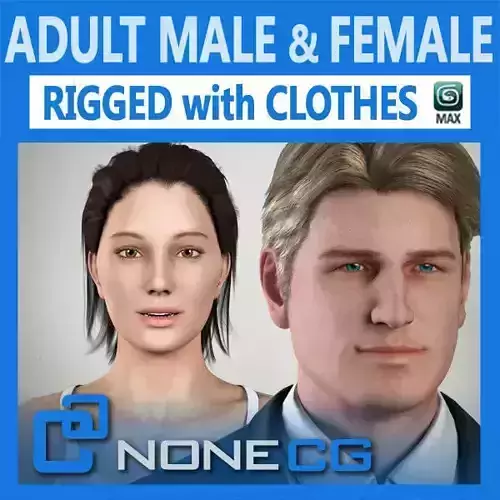 Pack - Adult Male and Female Rigged 3D model