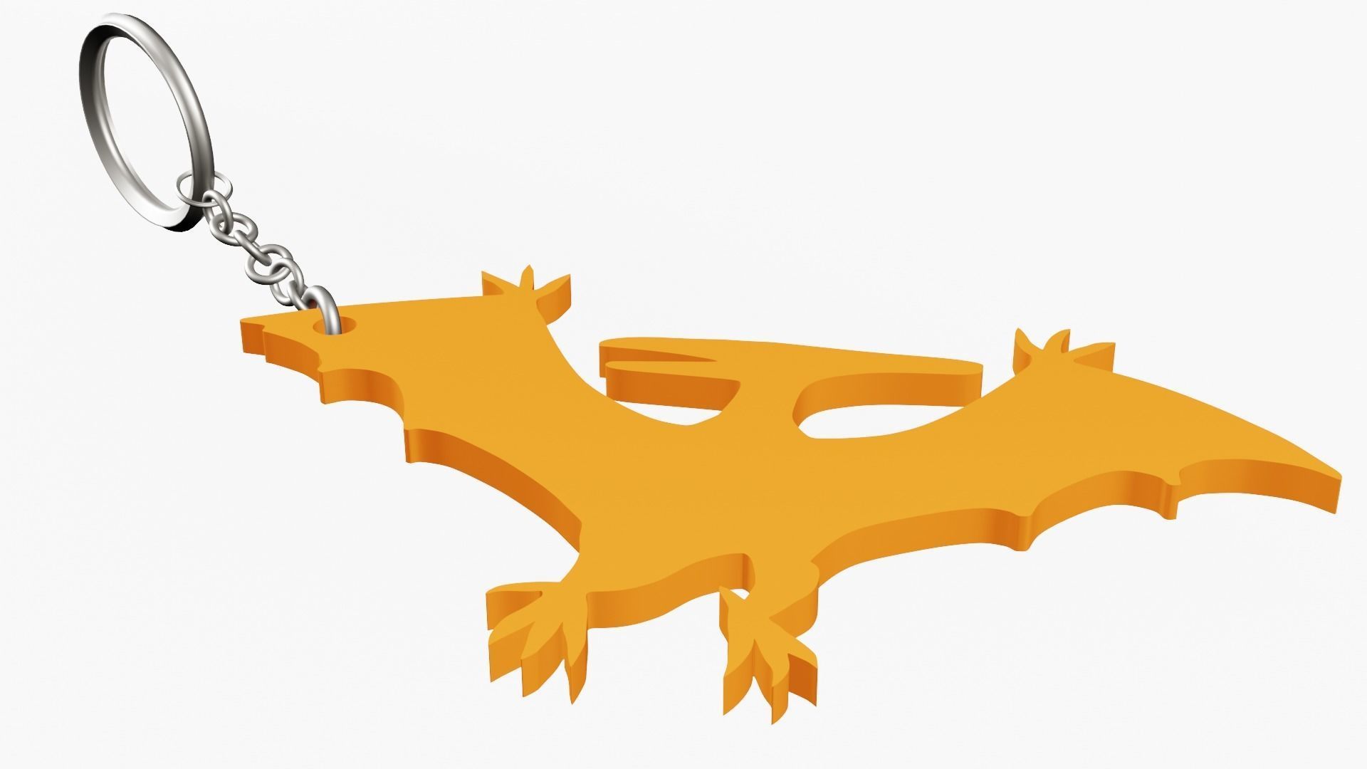 Simple pterodactyl dinosaur keychain or pendants for kids 3D print model_1