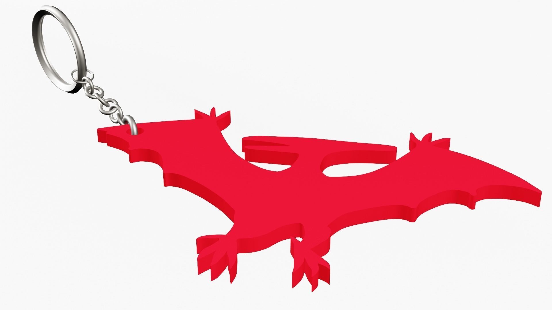 Simple pterodactyl dinosaur keychain or pendants for kids 3D print model_2