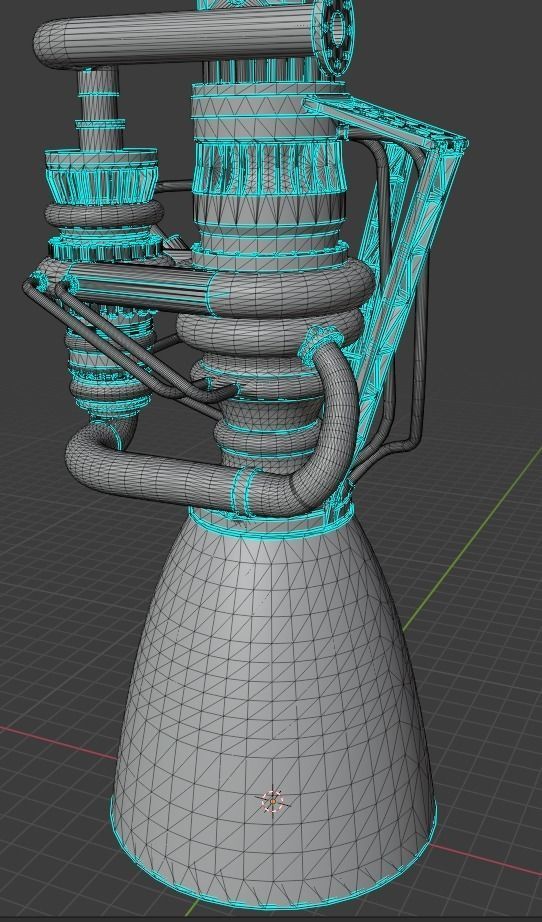 Raptor Engine 3D model_8