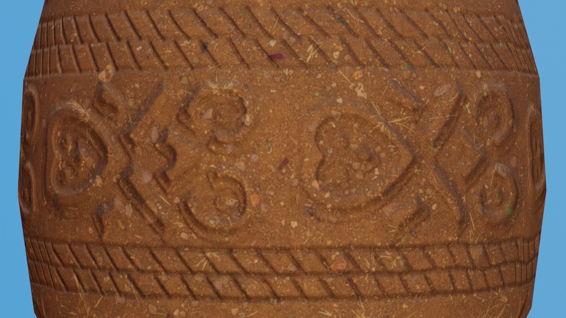 Ornate Clay Urn 2 Low-poly 3D model_3