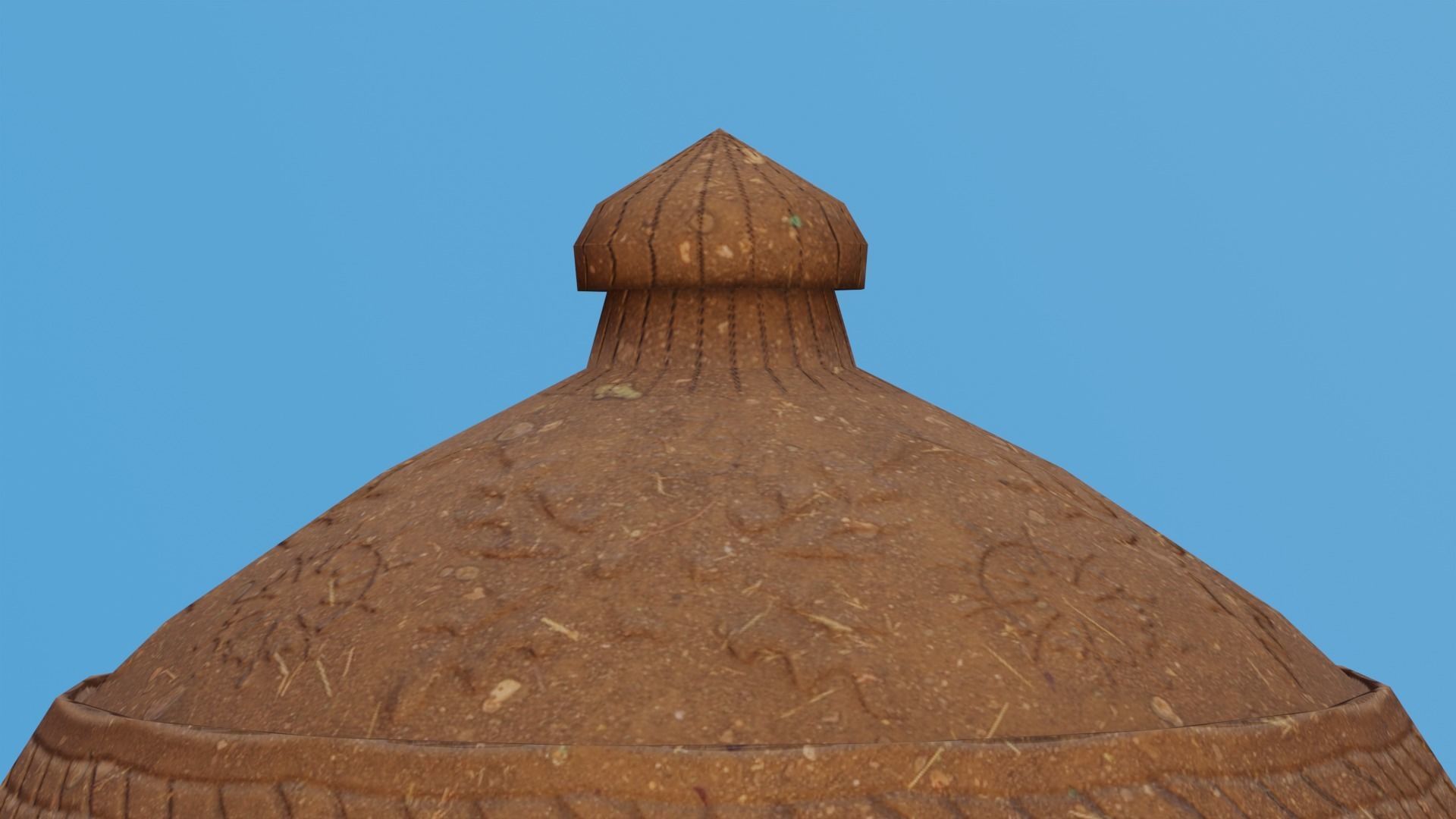 Ornate Clay Urn 2 Low-poly 3D model_1