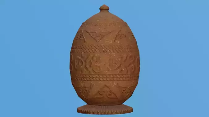 Ornate Clay Urn 2