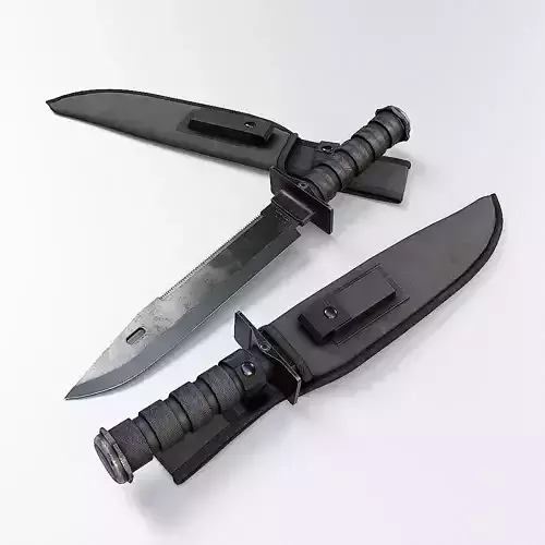Combat knife pbr realistic 3d model 