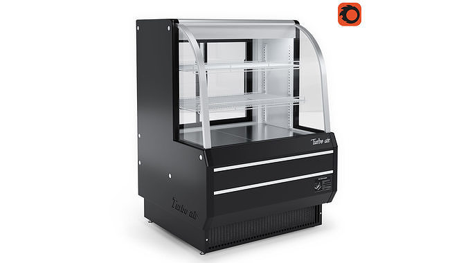 Turbo Air TCGB-36DR-B Curved Glass Dry Bakery Display Case 3D model