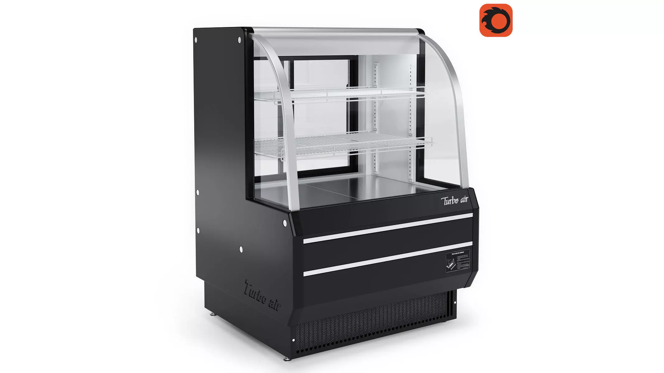 Turbo Air TCGB-36DR-B Curved Glass Dry Bakery Display Case 3D model_0