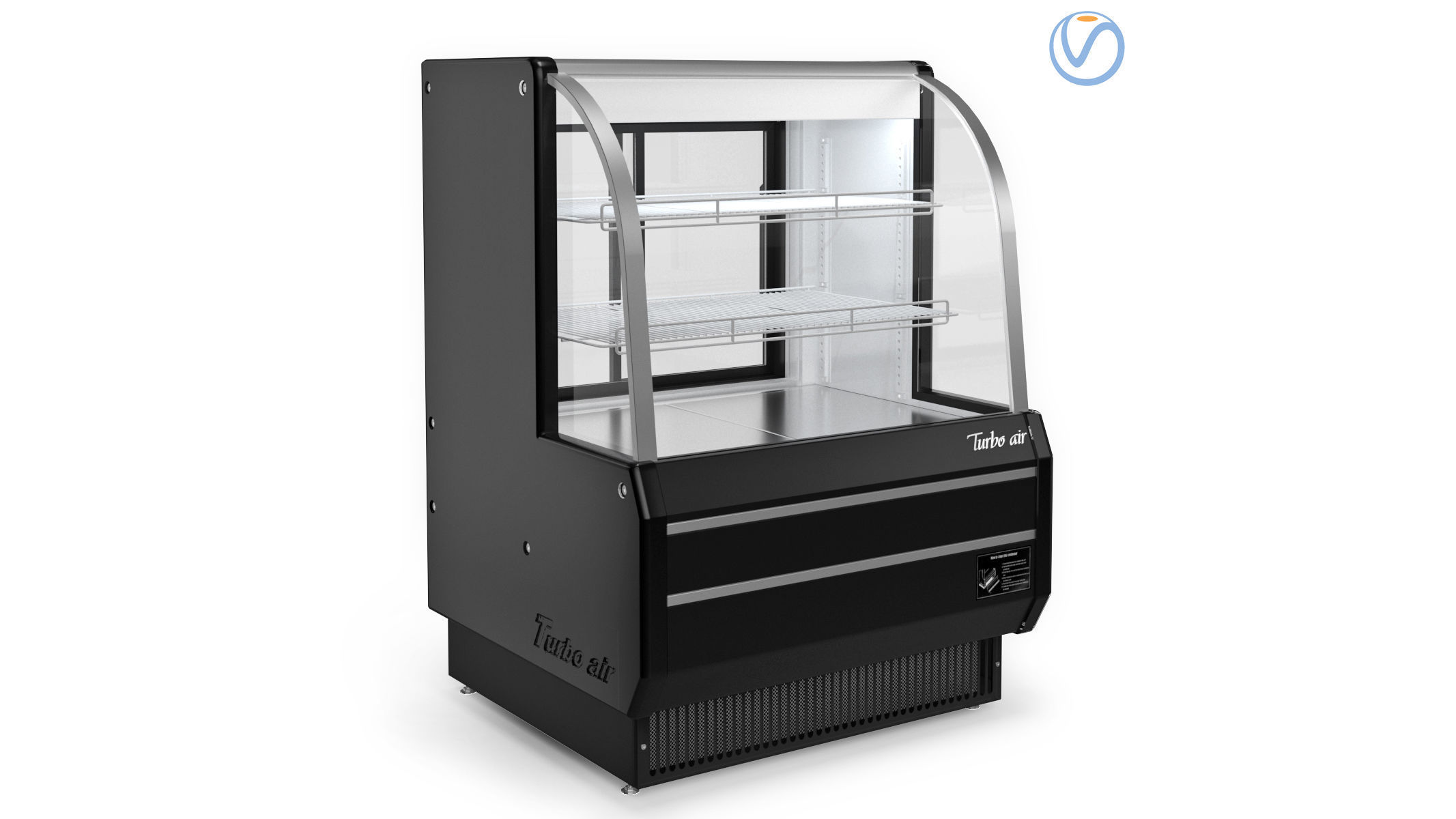 Turbo Air TCGB-36DR-B Curved Glass Dry Bakery Display Case 3D model_1