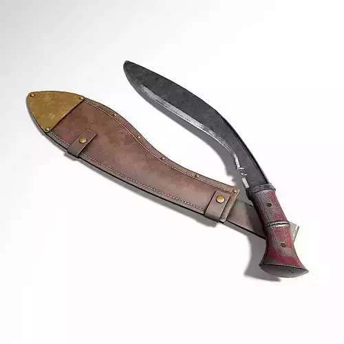 Kukri knife pbr realistic 3d model 