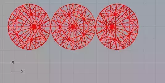 Disposizione aerea di tre pietre