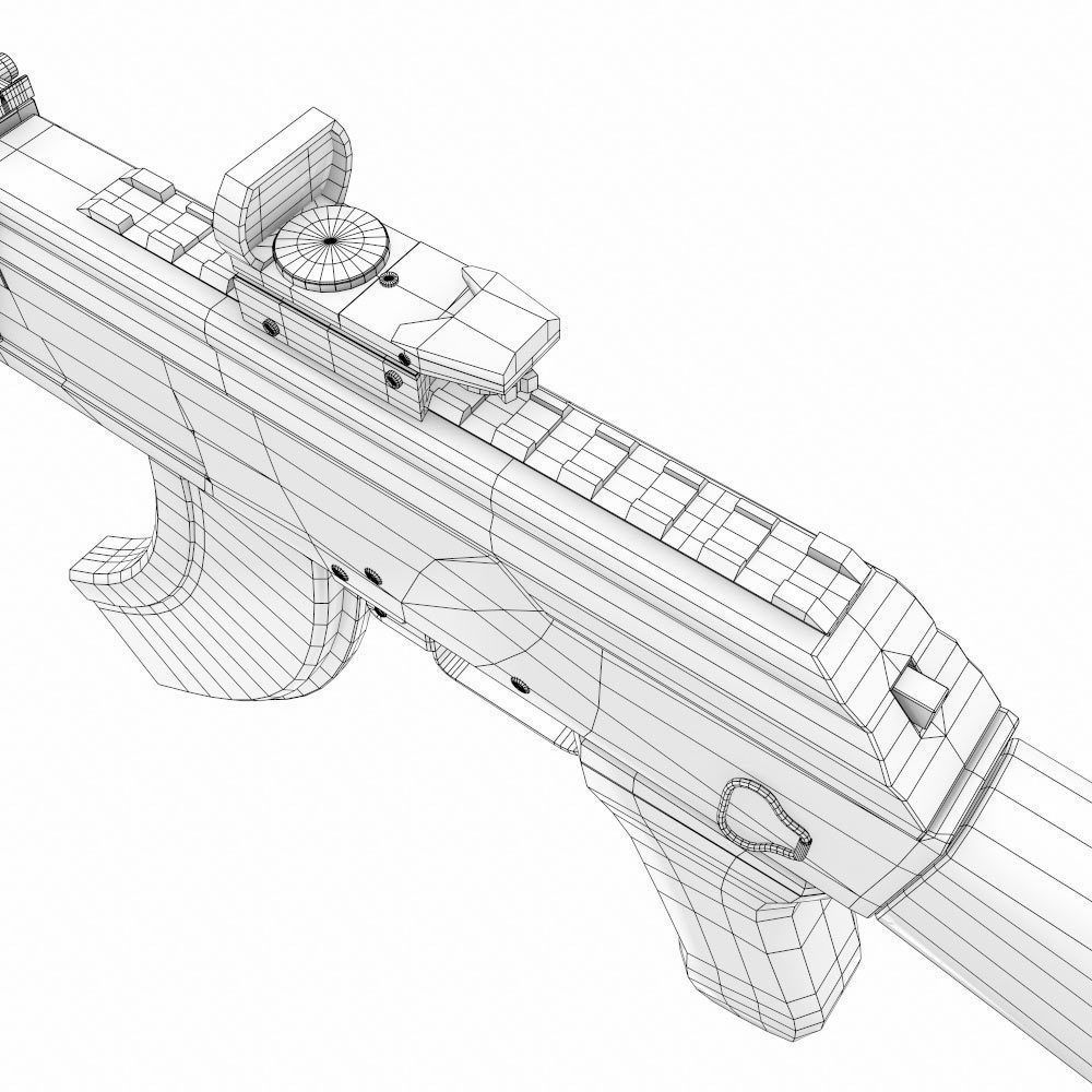 Ak47 assault riffle gun realistic pbr  ready 3d model  Low-poly 3D model_19