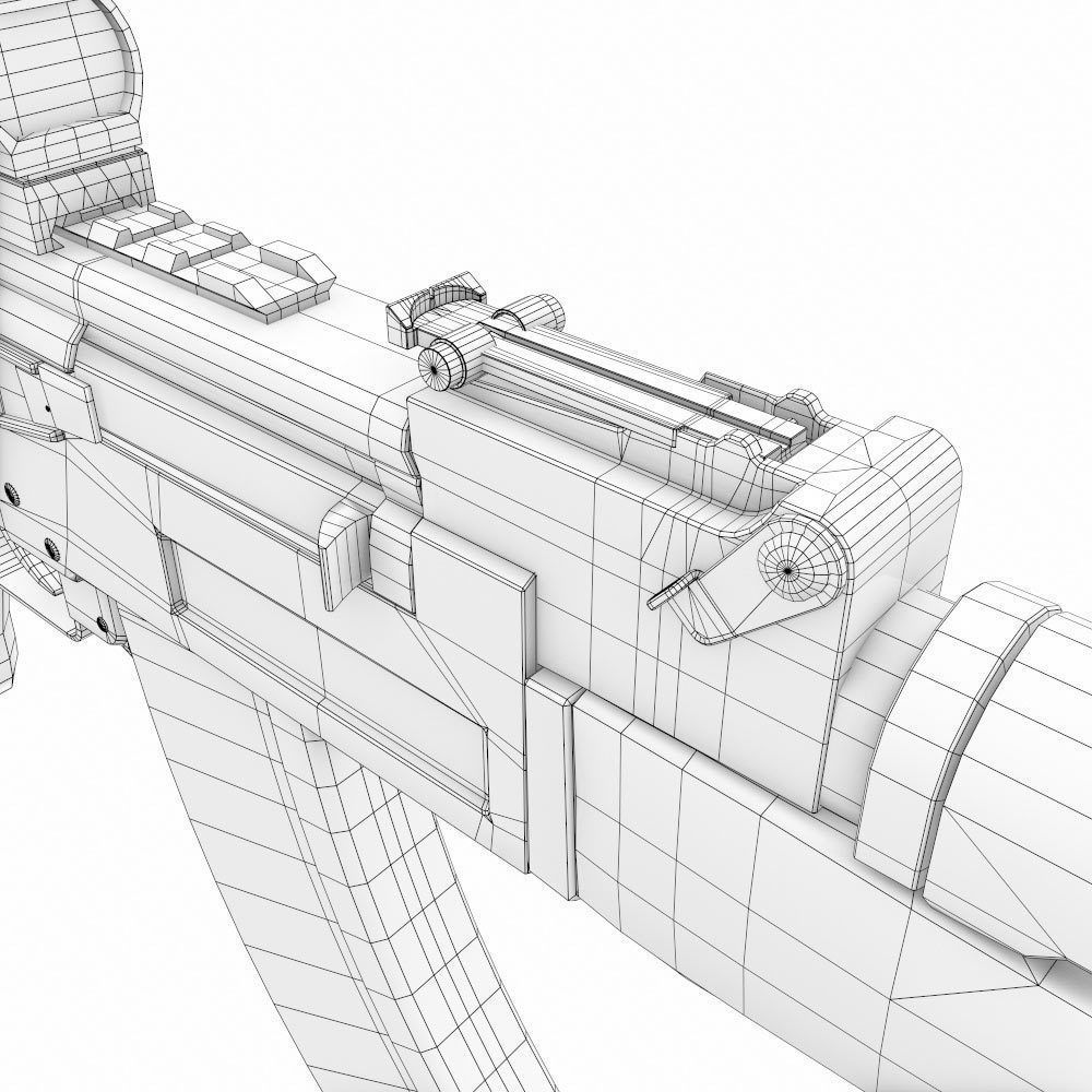 Ak47 assault riffle gun realistic pbr  ready 3d model  Low-poly 3D model_22