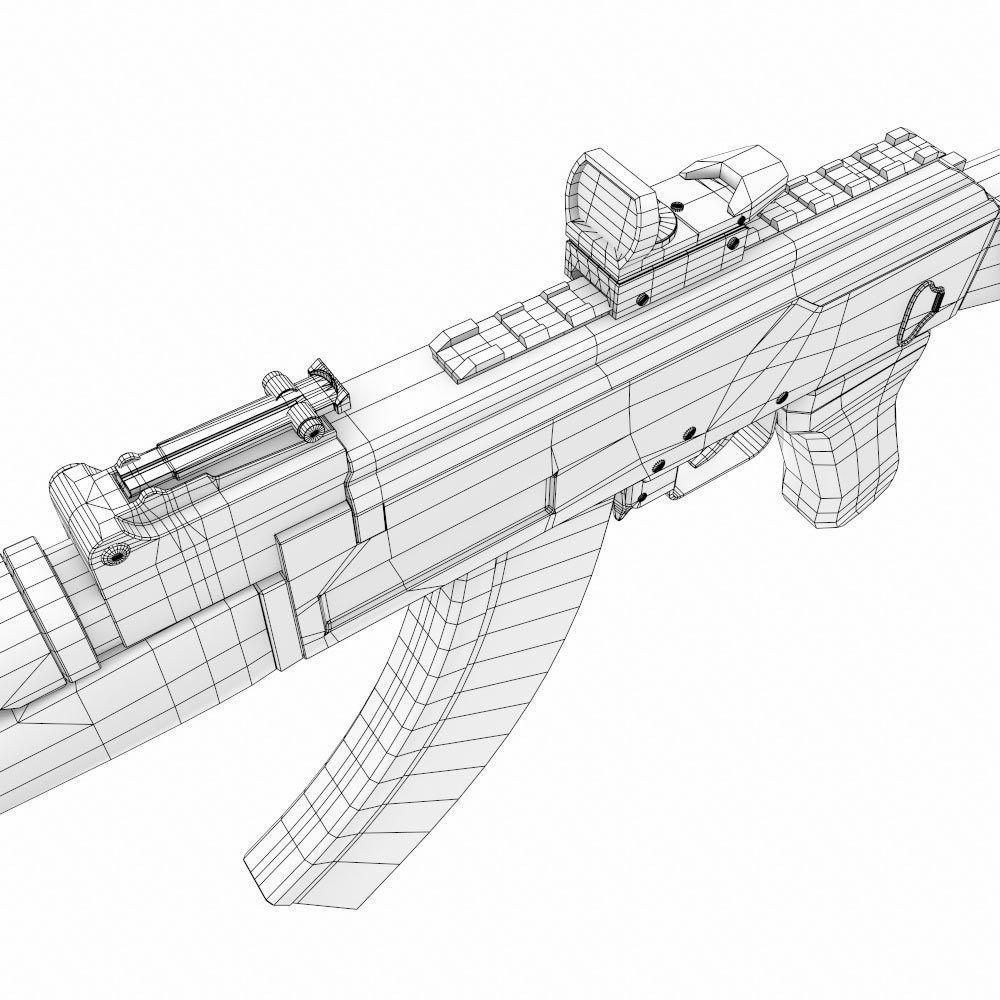 Ak47 assault riffle gun realistic pbr  ready 3d model  Low-poly 3D model_18