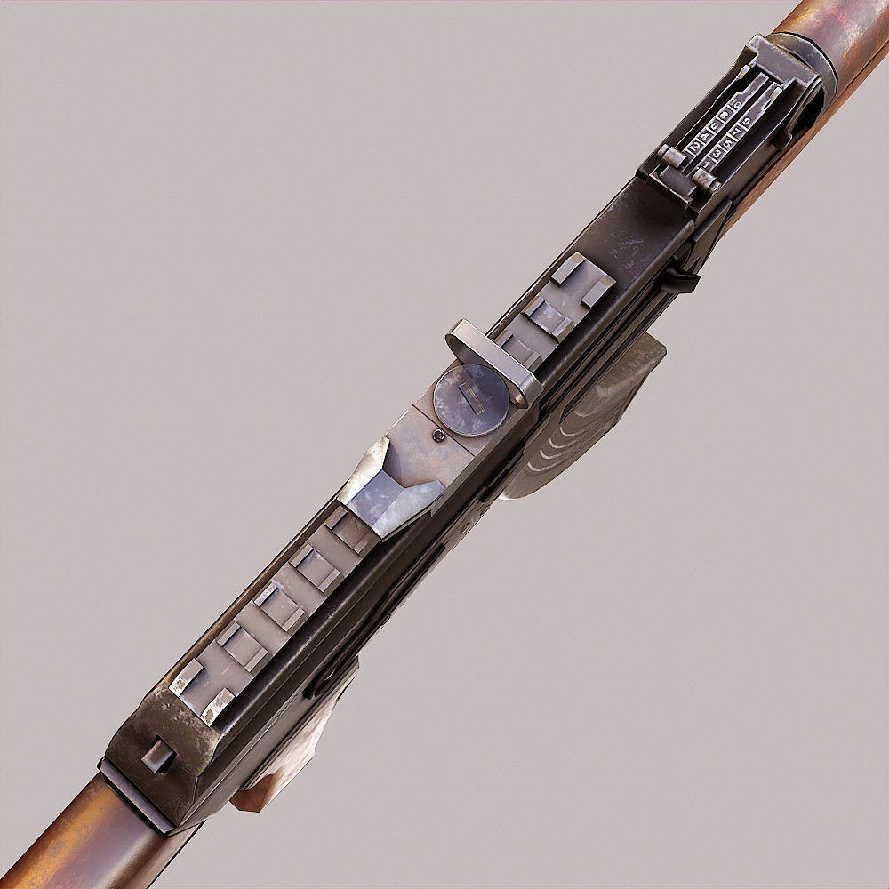 Ak47 assault riffle gun realistic pbr  ready 3d model  Low-poly 3D model_12