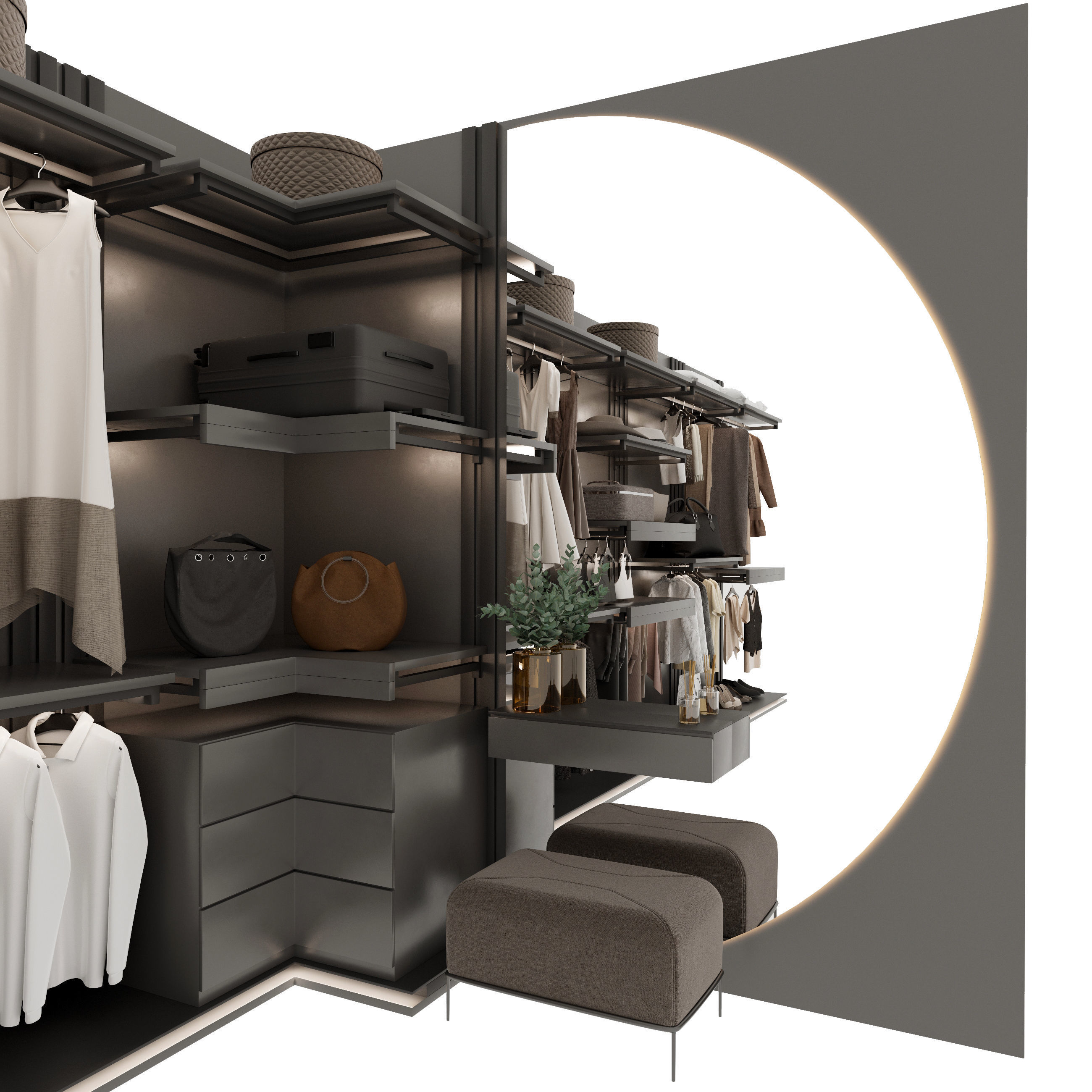 Wardrobe closet - closet 3D model_2