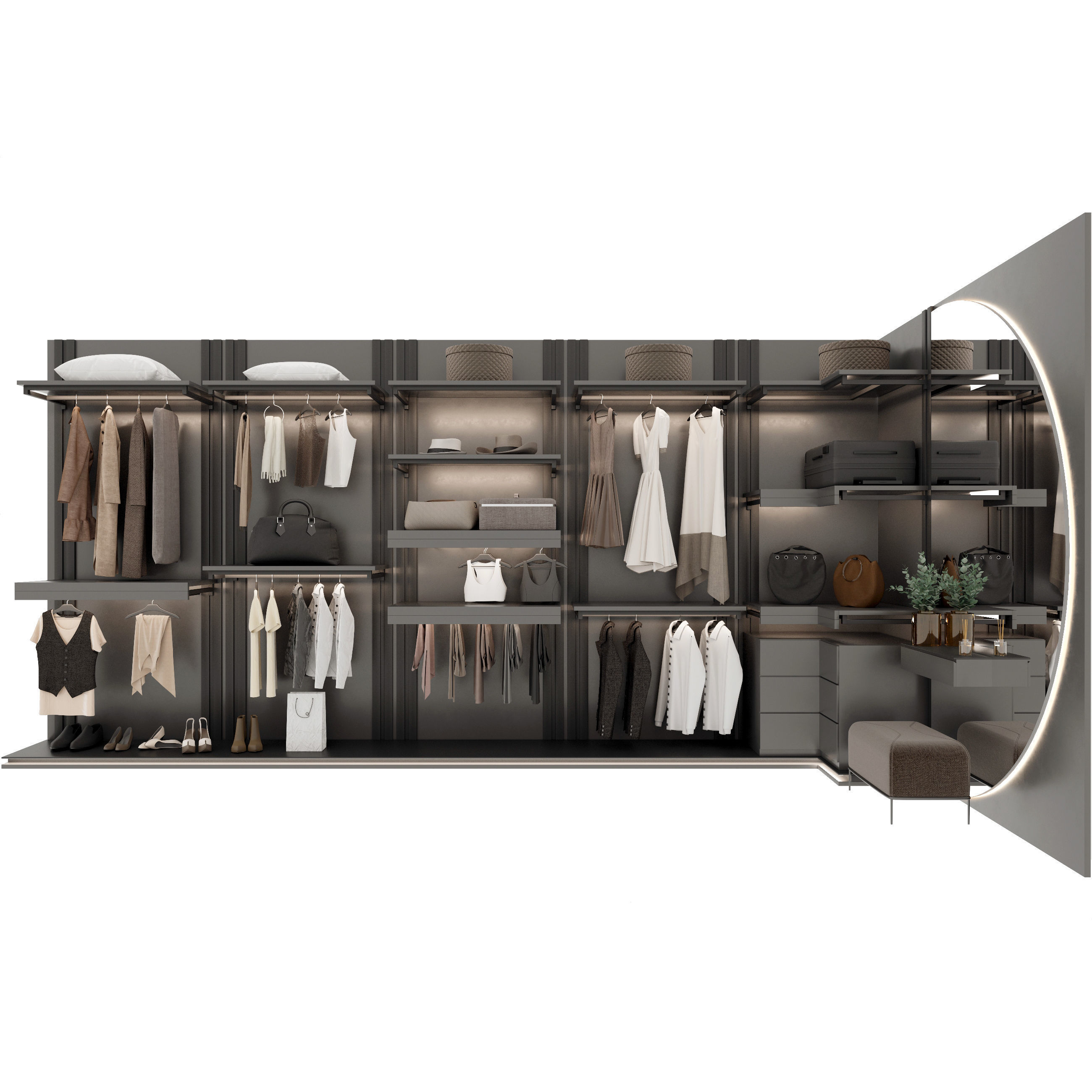 Wardrobe closet - closet 3D model_4