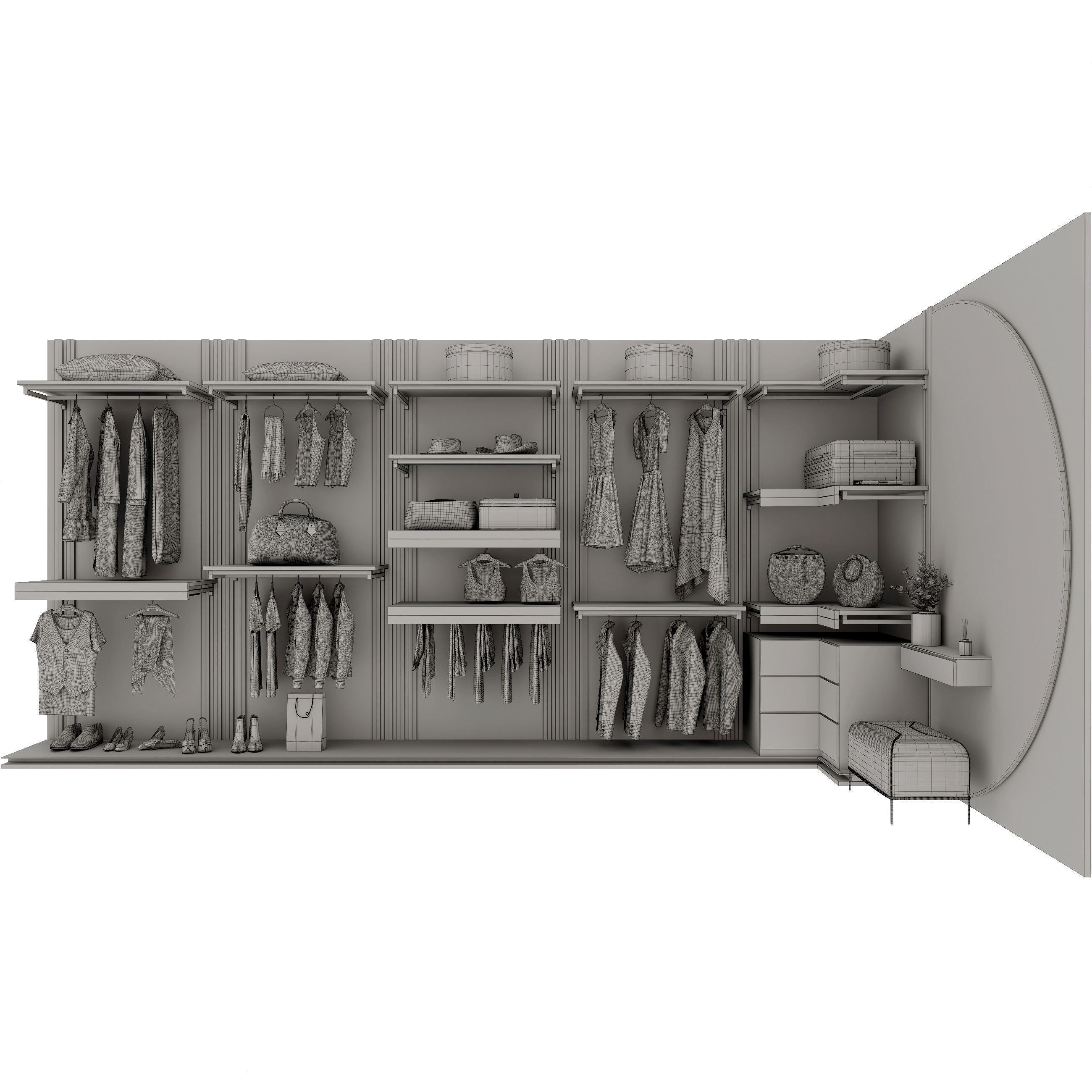 Wardrobe closet - closet 3D model_7