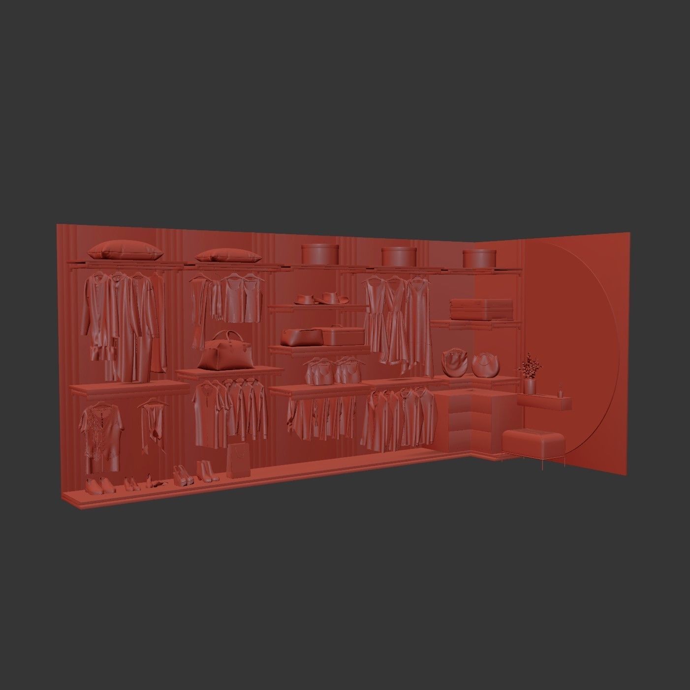 Wardrobe closet - closet 3D model_8