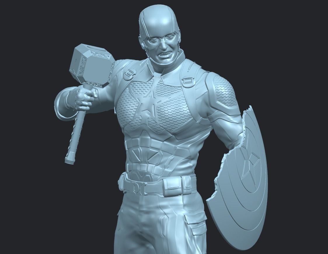 Captain America Avengers Figure 3D Model Ready to Print 3D print model_3