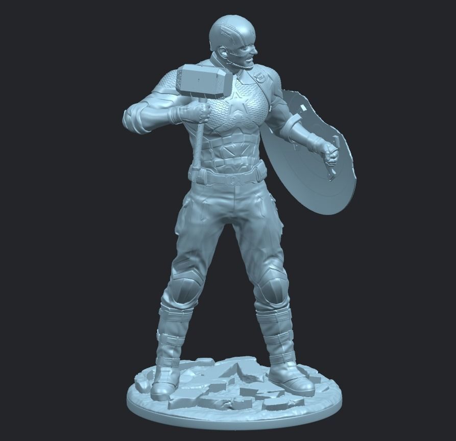 Captain America Avengers Figure 3D Model Ready to Print 3D print model_2