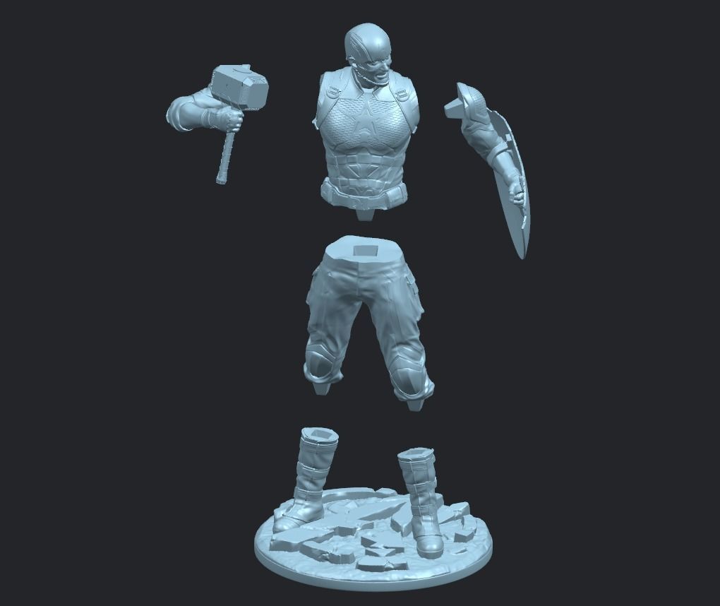 Captain America Avengers Figure 3D Model Ready to Print 3D print model_5