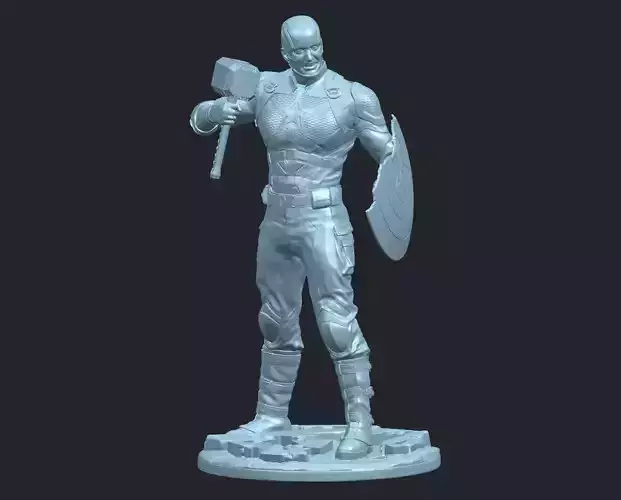 Captain America Avengers Figure 3D Model Ready to Print 3D print model