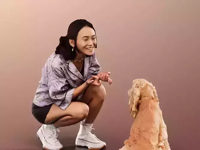 AnissaTeddy 12887 - Asian Woman With Dog