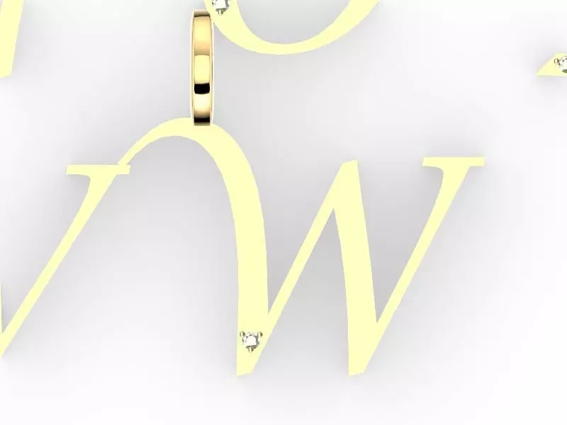 w  letter pendant stl verified 3D print model_0