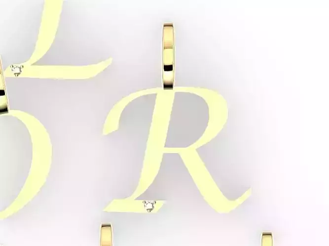 letter R pendant stl verifed
