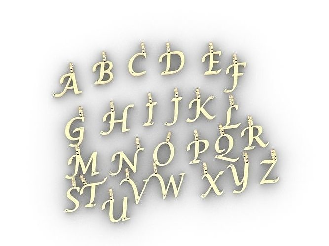 letter K pendant stl verifed 3D print model
