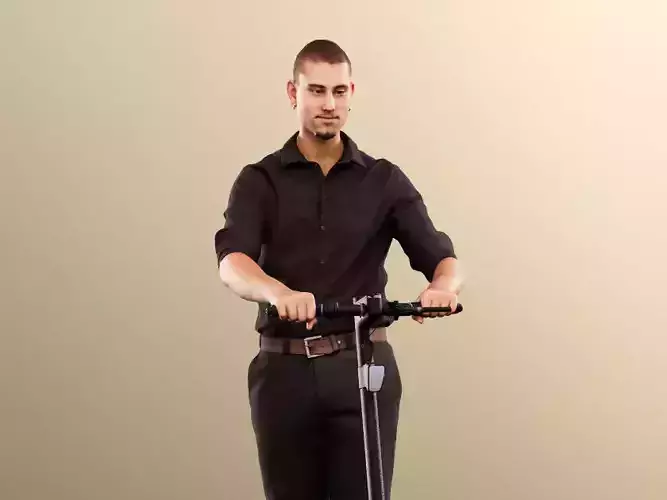 Orhan 12870 - Elegant Man Driving Scooter 