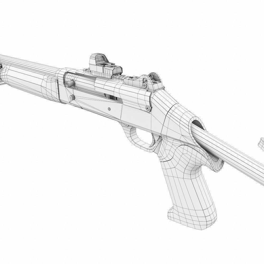 Benelli m4 shotgun pbr realistic weapon 3d model Low-poly 3D model_17
