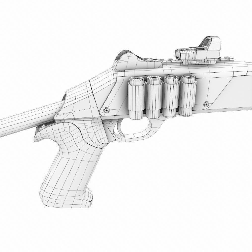 Benelli m4 shotgun pbr realistic weapon 3d model Low-poly 3D model_19