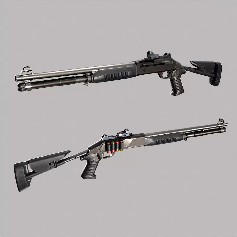 Benelli m4 shotgun pbr realistic weapon 3d model Low-poly 3D model_0