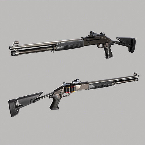 Benelli m4 shotgun pbr realistic weapon 3d model  Low-poly 3D model